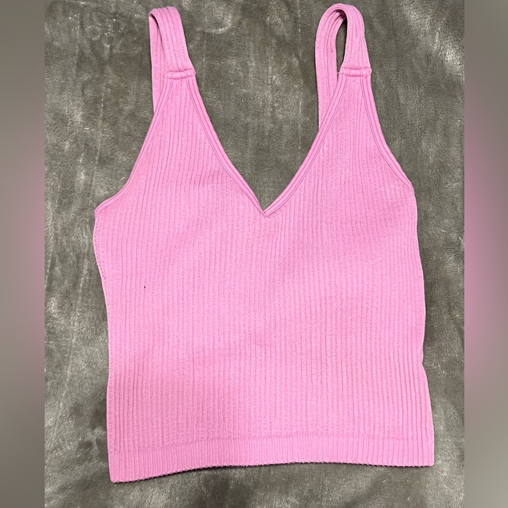 Pink tank top with build in bra